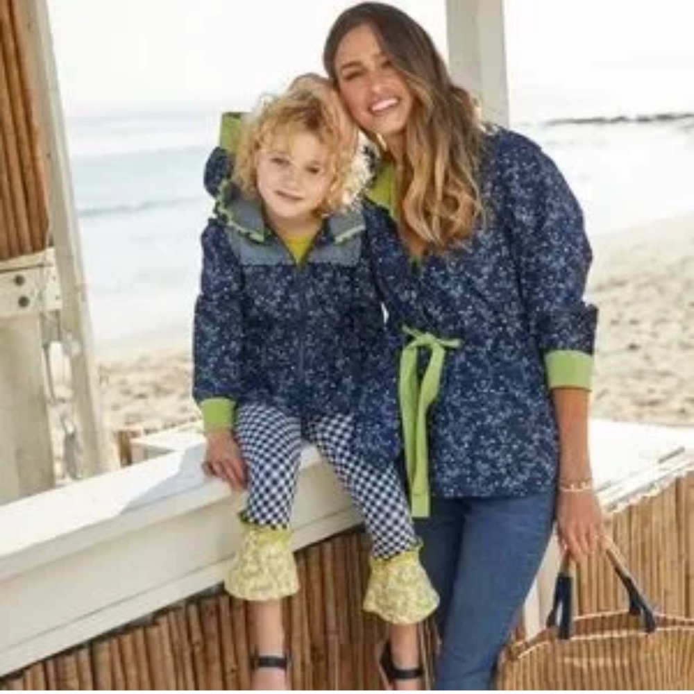 Matilda Jane Blue and Green Raincoat Mommy and me!